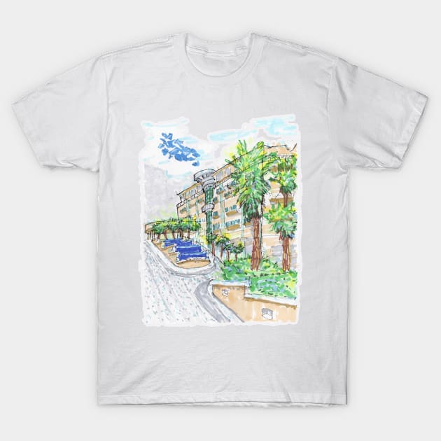 Cancun Sandos Facade T-Shirt by Joselo Rocha Art